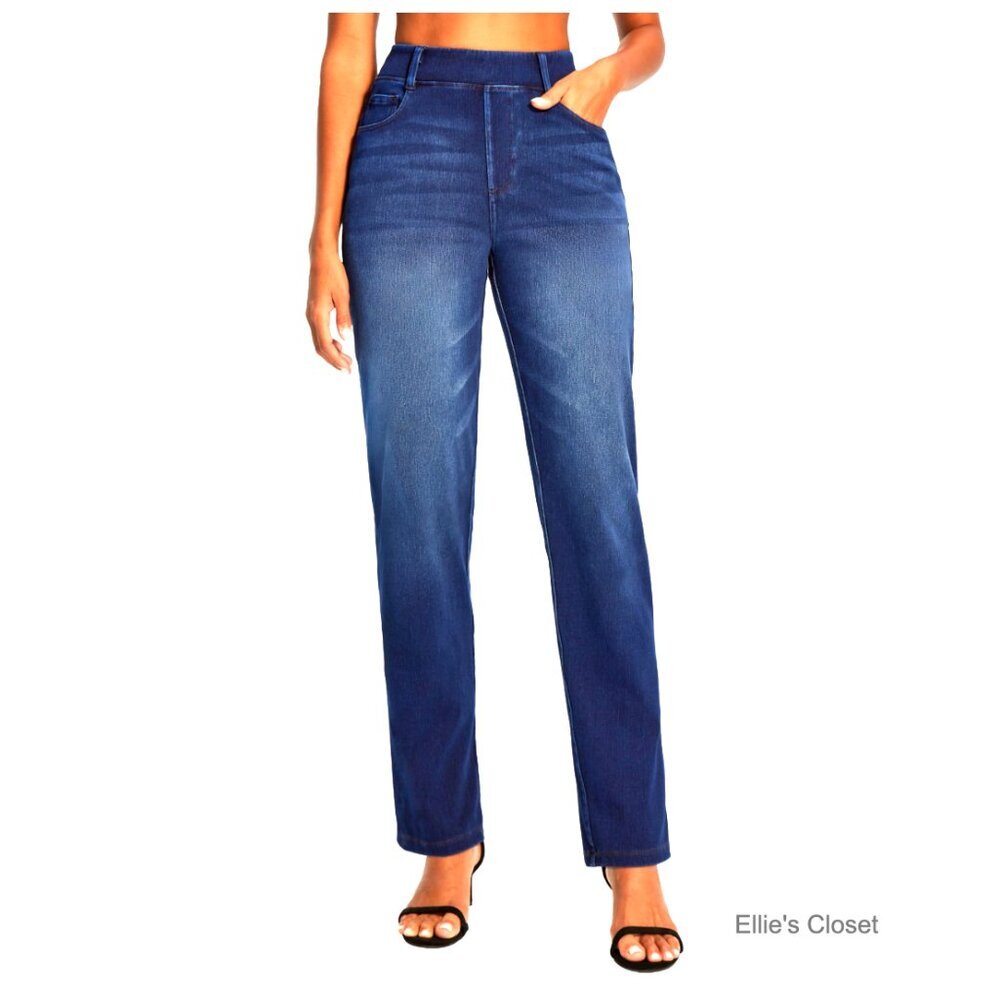 High Waisted Pull On Bootcut Jeans with Cloud-Like Stretch Knit Denim